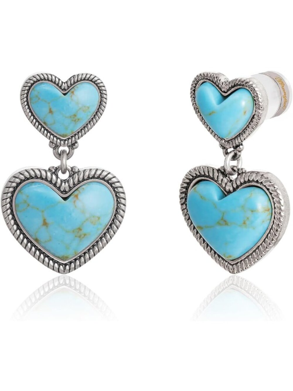 Turquoise Heart Dangle Earrings | Boho Chic Jewelry for Women | Statement